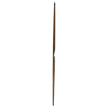 Ein schlanker, länglicher Holzbogen mit dunklen Enden, gerade von der Seite abgebildet, Oberfläche glatt und naturbelassen.