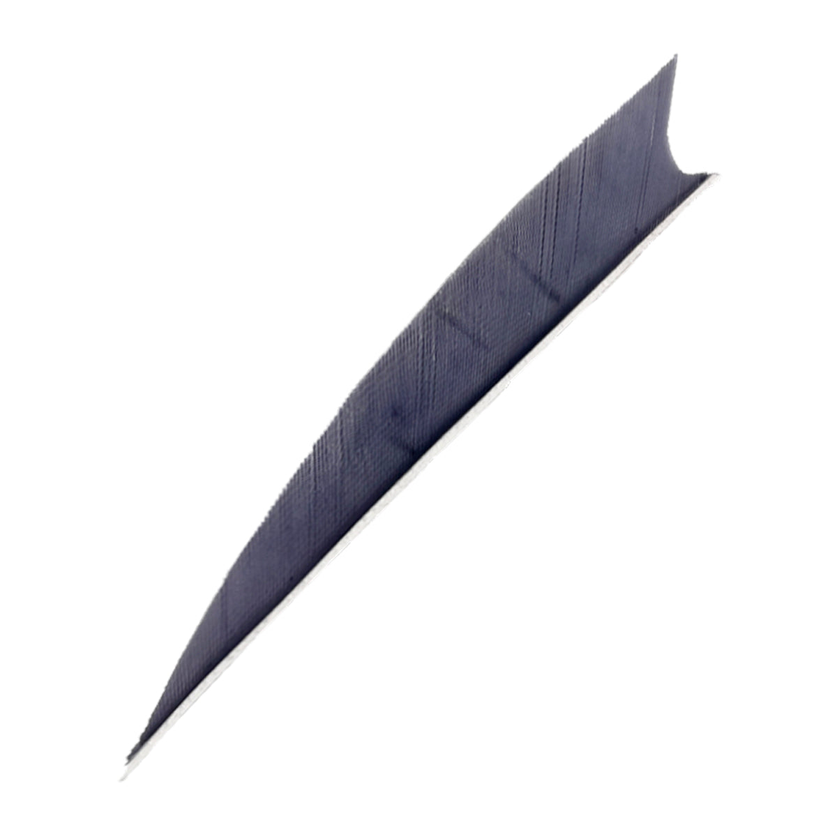 Feder RW Shark in Nahaufnahme, lange schmale Kunststoffflosse mit leicht gebogener Form und feiner, diagonaler Rillenstruktur
