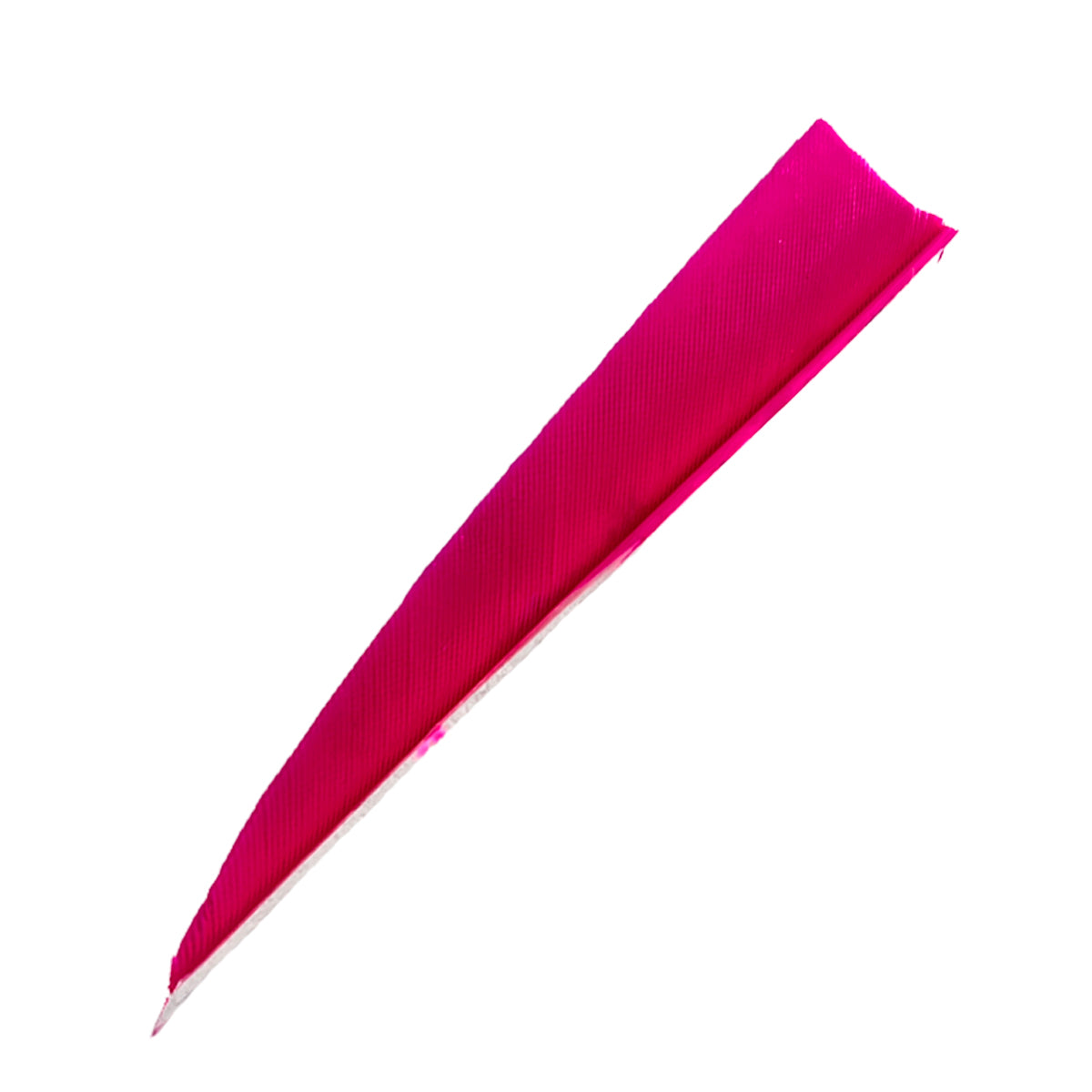 Ein langes, schmal zulaufendes Objekt in kräftigem Pink mit leichter Textur